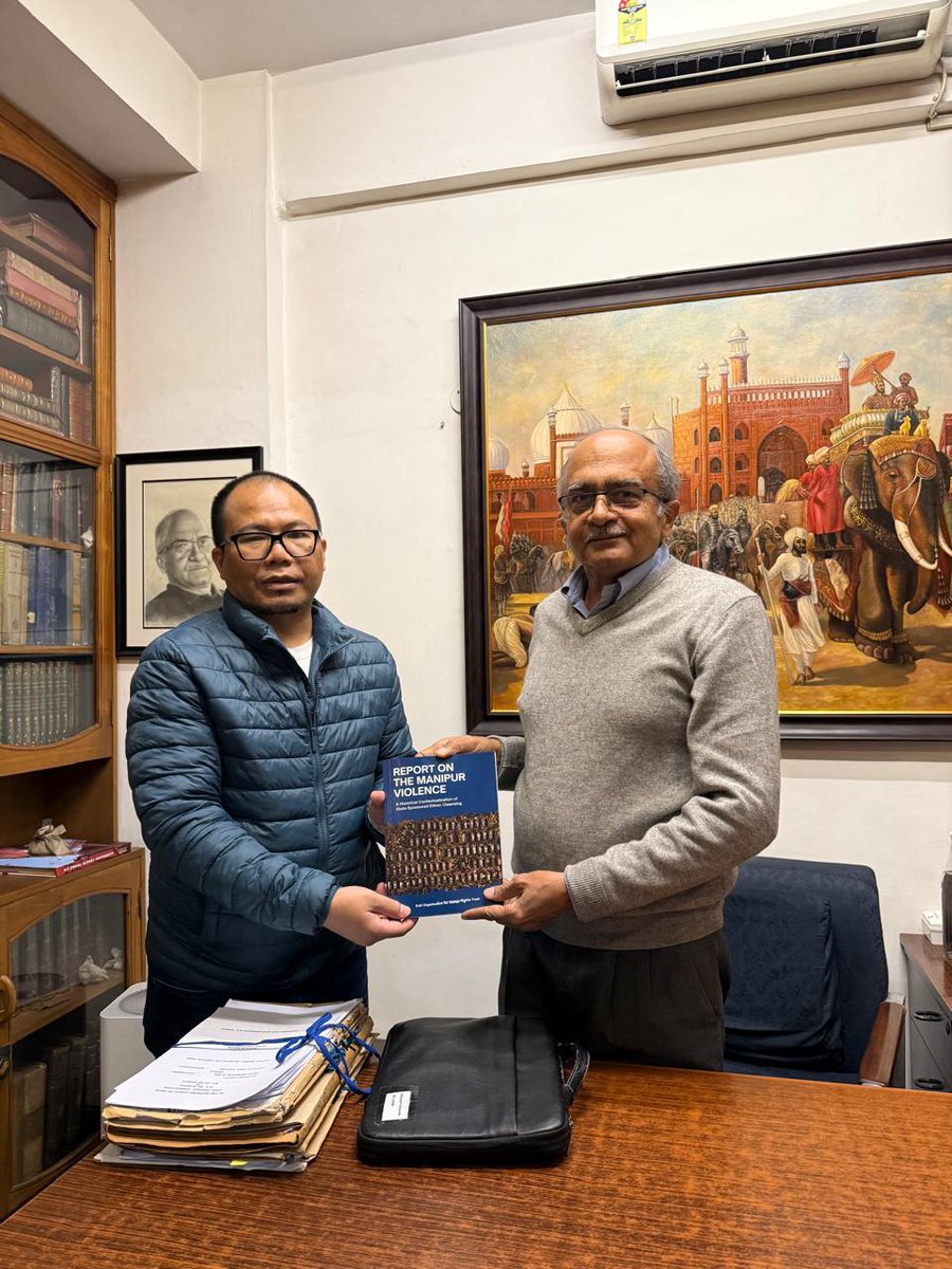 H S Benjamin Mate (@benjaminmate1) on Twitter photo Presenting a copy of a book "Report On The Manipur Violence" published by kohur.org to Senior Adv & prominent social activist of India, respected Shri <a href="/pbhushan1/">Prashant Bhushan</a> yesterday. Presenting a copy of a book "Report On The Manipur Violence" published by kohur.org to Senior Adv & prominent social activist of India, respected Shri <a href="/pbhushan1/">Prashant Bhushan</a> yesterday.