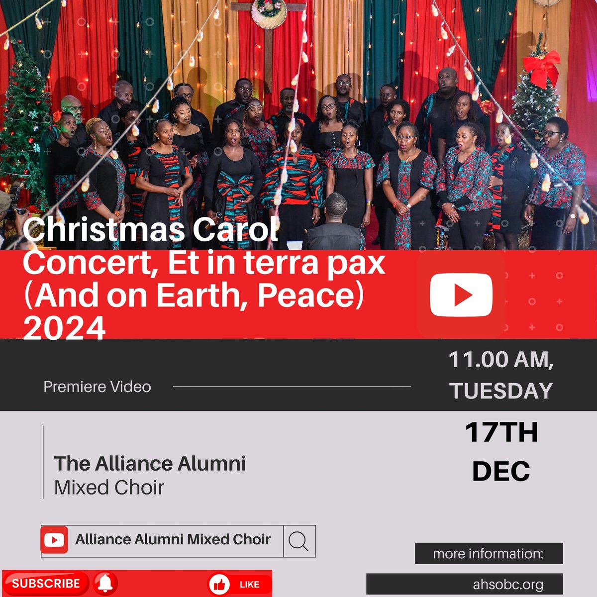 🎶 Whether you were there or not, you'd want to have a taste of the experience!🎄✨  
youtu.be/xaYMfRh5zt8?si…

The Alliance Alumni Mixed Choir Christmas Carol Concert Recording drops today, 17th December, at 11 am! Relive the breathtaking harmonies or catch what you missed as we