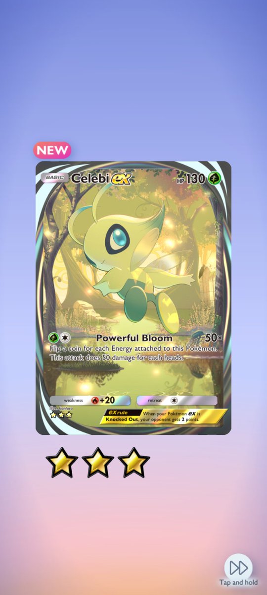 TravisEppinger's tweet photo. Guys I got it! Immersive Celebi!! LFG #pokemontcgp https://t.co/ldFzqc4n2t
