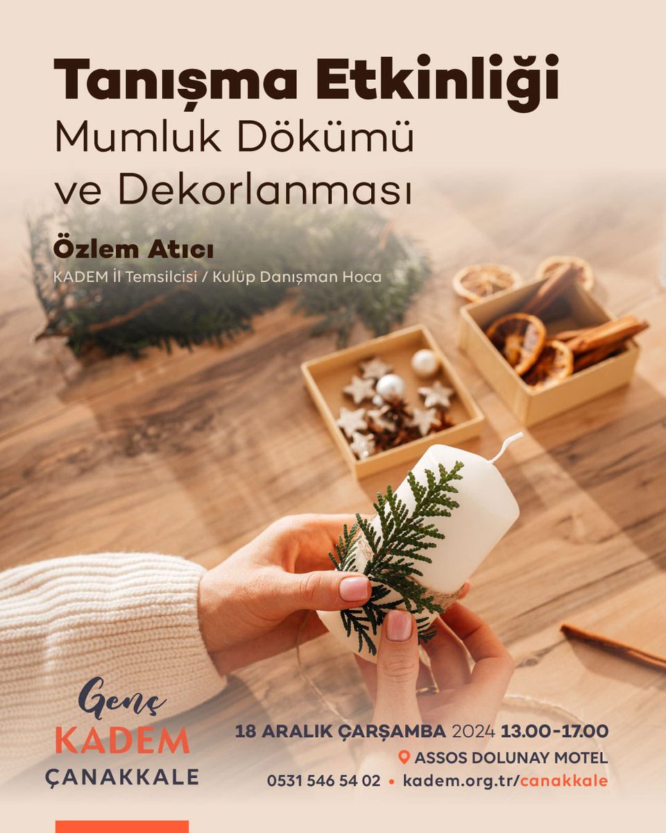 kademcanakkale's tweet photo. 📣Gençlik ve Demokrasi Kulübü olarak, Ayvacık Meslek Yüksekokulunda ki gönüllü arkadaşlarımız ile tanışma etkinliği düzenliyoruz.☺️

Kulüp danışman hocamız Öğr. Gör. Özlem ATICI eşliğinde tanışırken “Mumluk Dökümü ve Dekorlanması” etkinliğide bizlere eşlik ediyor.✨ https://t.co/v97STSGX13
