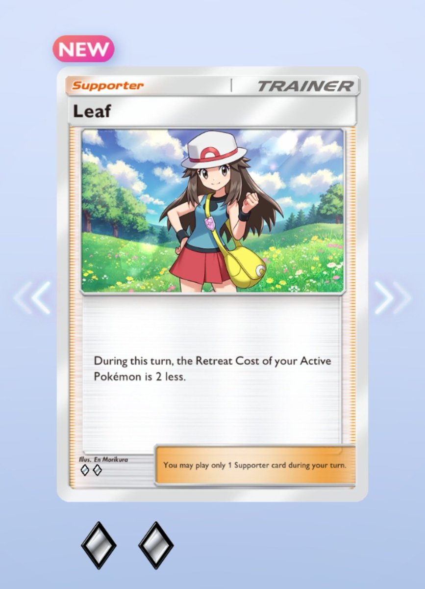Pokémon TCG Pocket debuts the first ever card of Leaf (Female Protagonist from Fire Red &amp; Leaf Green video games)