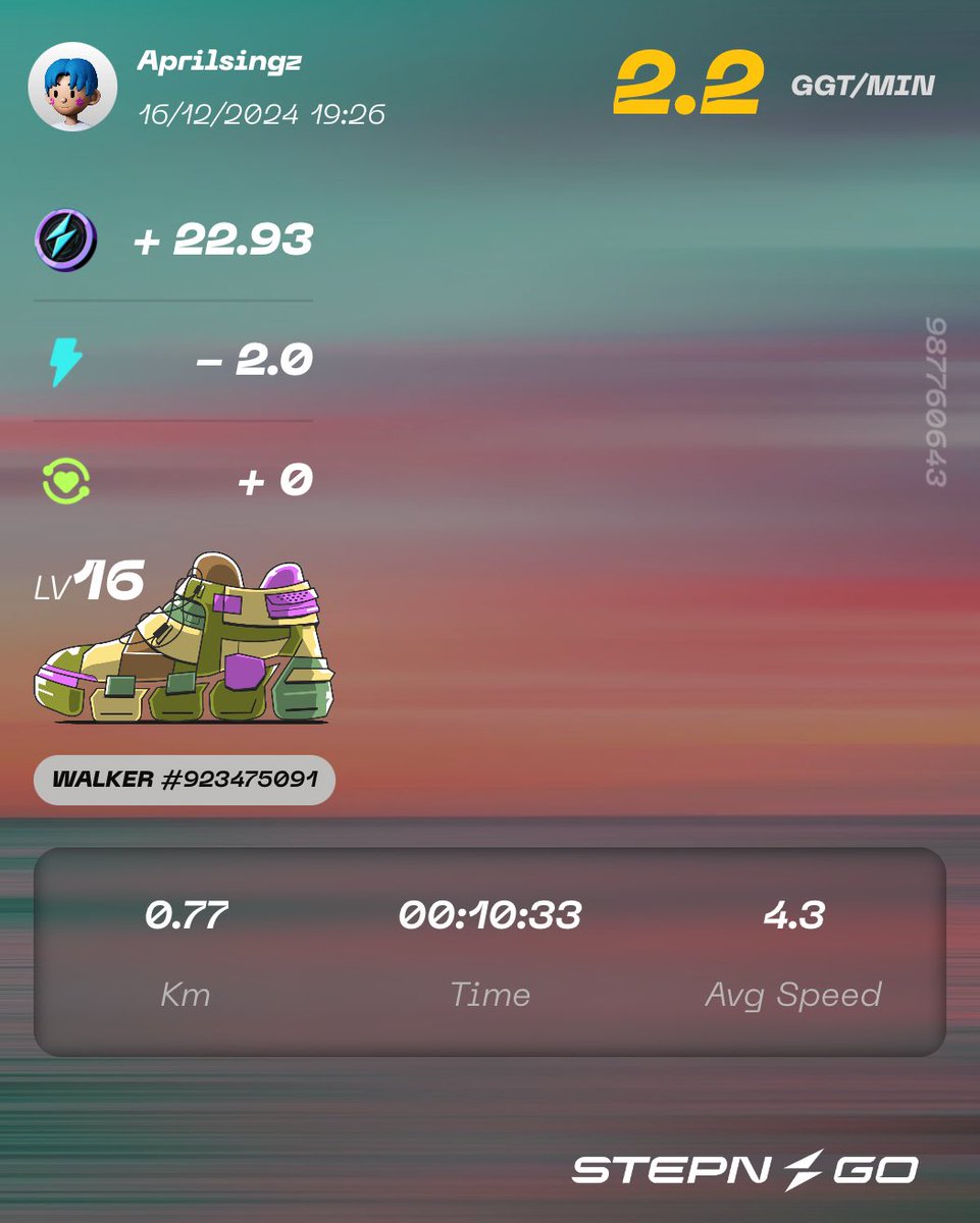 aprilsingz's tweet photo. Good morning, runners! StepN Go has taken my morning runs to the next level! Not only do I get to enjoy the fresh air and exercise, but I also earn rewards. #StepNgo #RunningRewards #GoodMorning https://t.co/4JCvDSk7gK