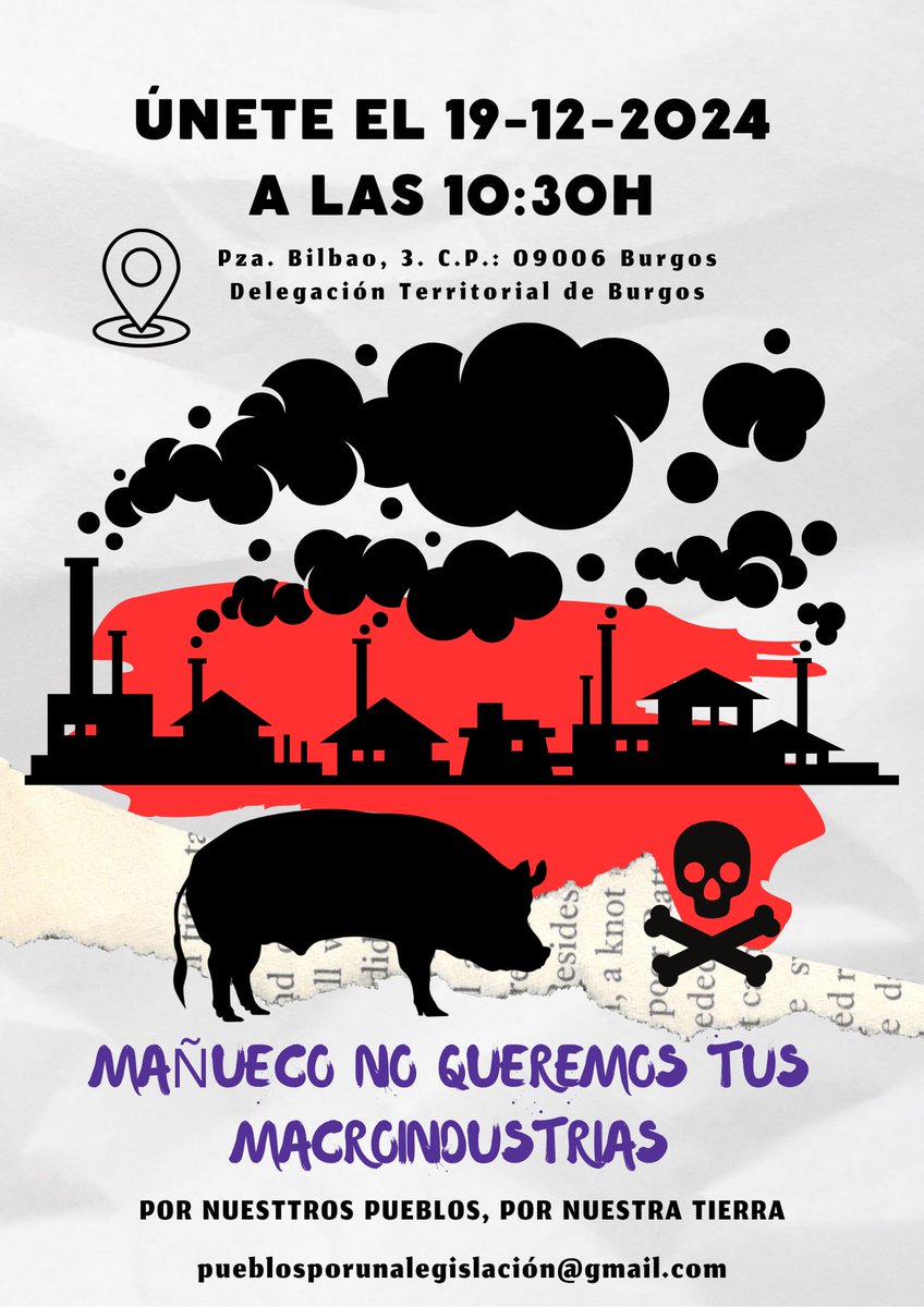 Una comisión de afectados de macrogranjas y macroplantas de biogás, han solicitado cita con Mañueco y por su apretada agenda,se ha redirigido a una reunión con el Delegado Territorial de  Burgos que será el 19/12/24 . Únete!!