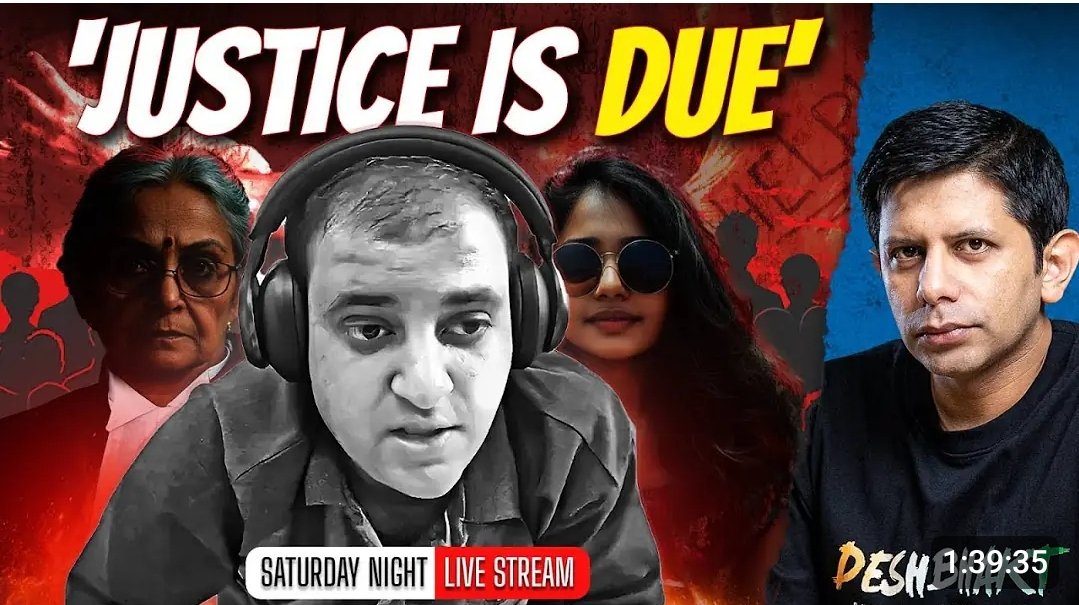 So <a href="/TheDeshBhakt/">The DeshBhakt 🇮🇳</a> Akash Banerjee also thought let me garner some mileage from #AtulSubhash tragedy

He uploads a sensational thumbnail, and hardly speaks about this issue for 10-15 min in 1.40 hour monologue 

Some years ago he had called Men's Rights Activists "CHOMUS" for
