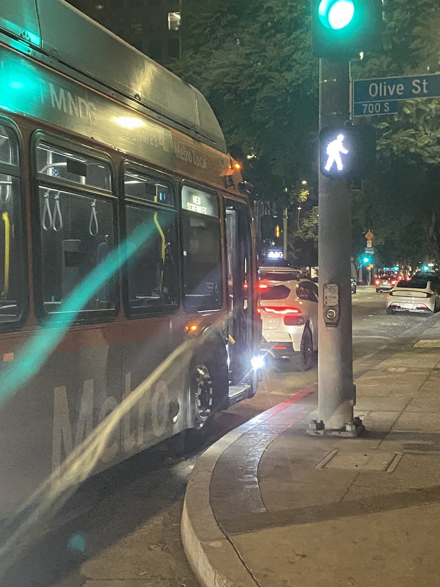 HowTheWestWS's tweet photo. @Waymo please stop stopping in the cross walks and right in front of bus stops in @LACity. Our neighborhoods are not testing grounds for big tech. #Pedestrians #WalkingLA #LosAngeles https://t.co/iQDYticT3Y