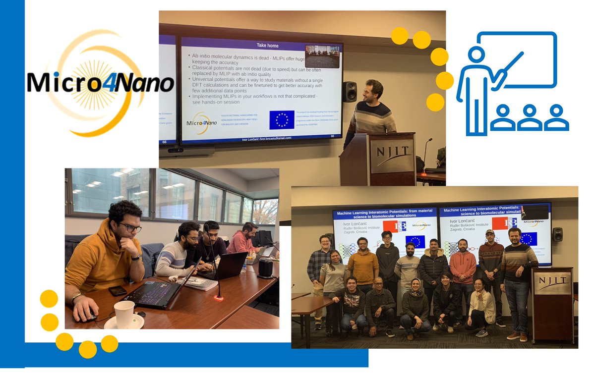 micro4nano's tweet photo. Hosted by Kevin Belfield @NJIT, Ivor Lončarić from @institutrb conducted an outstanding workshop on ���Machine learning interatomic potentials" and had productive discussions with the audience. Again, a constructive and insightful interdisciplinary activity in the framework of M4N! https://t.co/IMYZI1YgyP