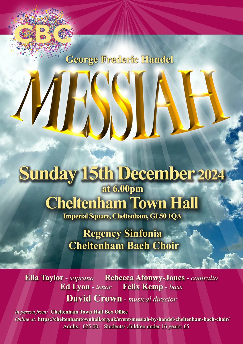 Chelt Bach Choir (@cheltbachchoir) on Twitter photo Hallelujah! Today is the day for our performance of #Messiah at <a href="/CheltenhamTH/">Cheltenham Town Hall</a> . Finish your shopping and join us at 6pm to get your Christmas started in the best way. We are joined by our friends at Regency Sinfonia & 4 fabulous soloists with a few tickets on the door 🎄🎶🎄 Hallelujah! Today is the day for our performance of #Messiah at <a href="/CheltenhamTH/">Cheltenham Town Hall</a> . Finish your shopping and join us at 6pm to get your Christmas started in the best way. We are joined by our friends at Regency Sinfonia & 4 fabulous soloists with a few tickets on the door 🎄🎶🎄