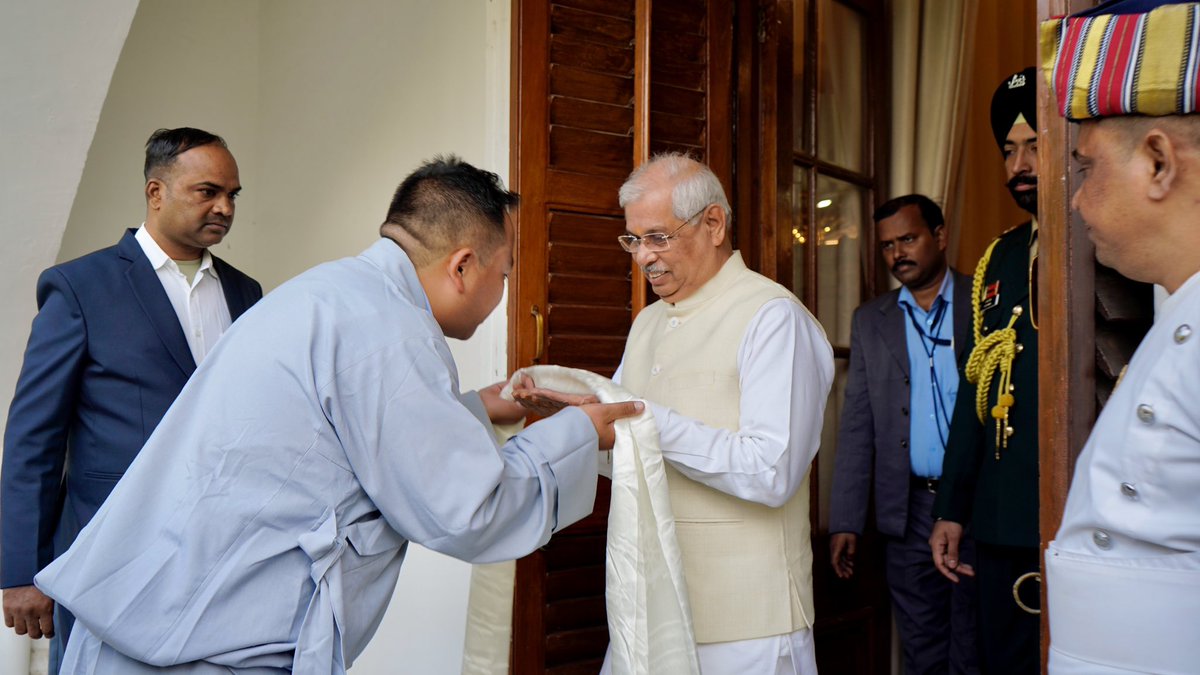 TYCentrex's tweet photo. 15th Dec 2024, TYC bike rally participants had the honor of meeting His Excellency Shri Rajendra Vishwanath Arlekar Ji, Governor of Bihar. TYC President expressed gratitude with a Thanka &amp; scarf. The Governor extended his best wishes &amp; hosted us for high tea. #TYC #FreeTibet https://t.co/NQFia3wIqN