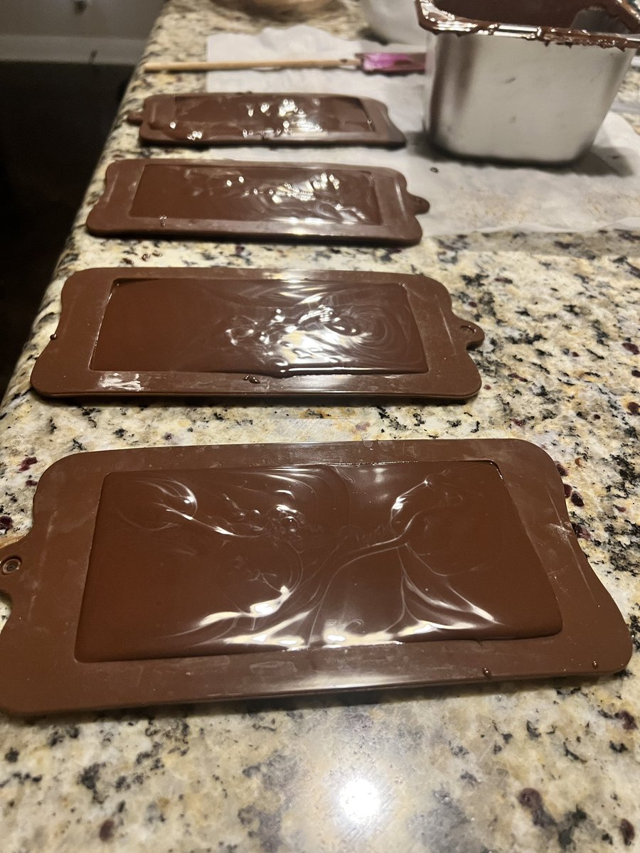 BCook2334's tweet photo. @Prolotario1 Finished conching, tempering and then set molds only time will tell if I got the temper right. Goodnight https://t.co/7rNq9hOJjO
