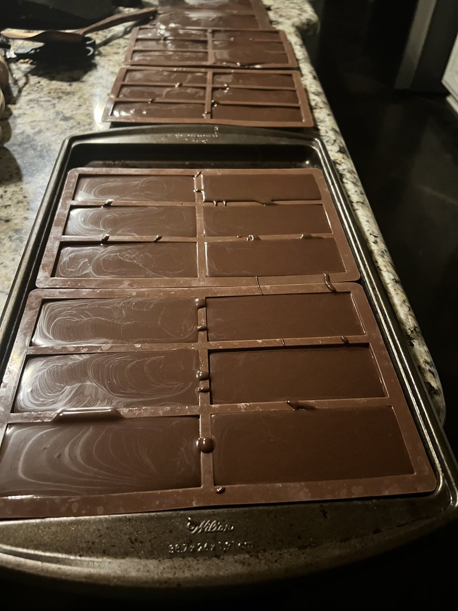 BCook2334's tweet photo. @Prolotario1 Finished conching, tempering and then set molds only time will tell if I got the temper right. Goodnight https://t.co/7rNq9hOJjO