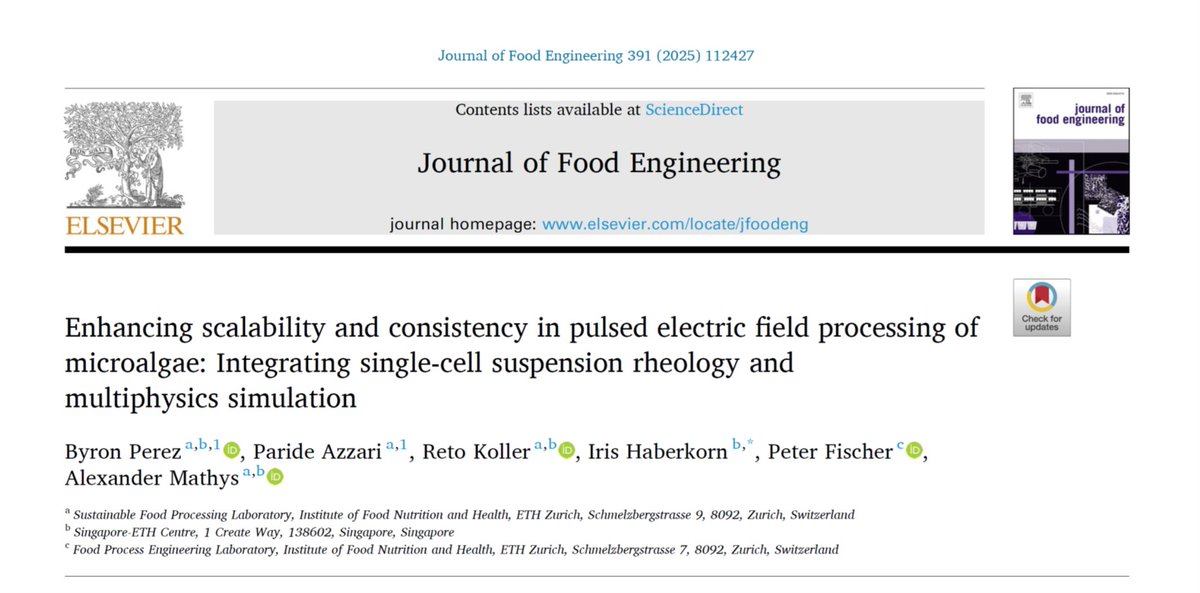 OurNew <a href="/SEC_ETH/">Singapore-ETH Centre</a> <a href="/ETH_en/">ETH Zurich</a> @ethzWFSC #openaccess #research on Enhancing #scalability &amp; #consistency in #PEF #processing of #microalgae Integrating single-cell #suspension #rheology &amp; multiphysics #simulation. doi.org/10.1016/j.jfoo… Great job by Byron &amp; #greatteam.Thanks <a href="/CREATE_NRF/">CREATE</a>