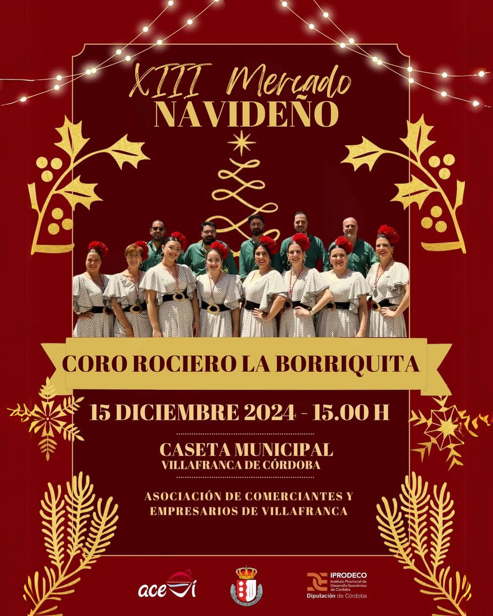 Hoy domingo 15 de diciembre actuaremos en el Mercado Navideño de Villafranca de Córdoba a las 15.00h. Os esperamos!