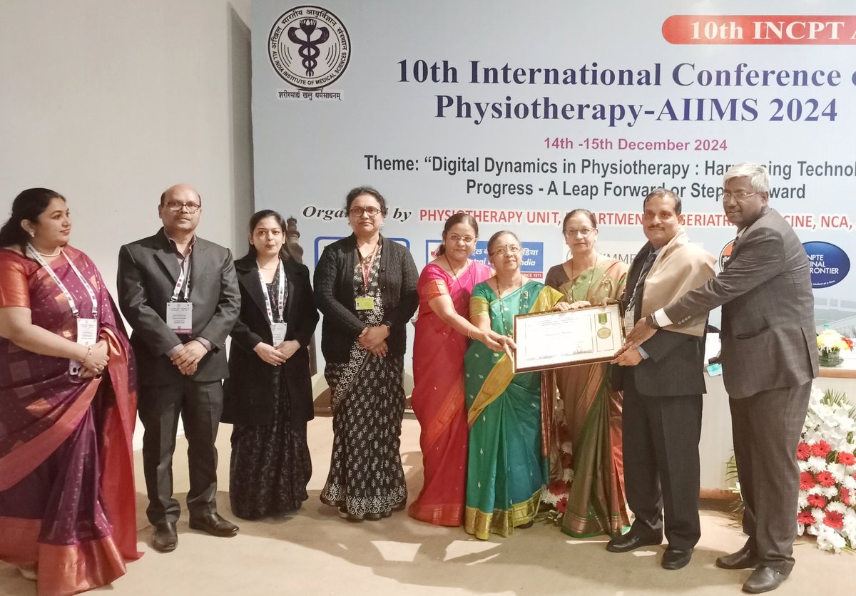 physiomohanty's tweet photo. Pleased to receive the most Prestigious J.B. Joshi Oration award at 10th International Conference of Physiotherapy- 2024 organised at All India Institute of Medical Sciences ( AIIMS), New Delhi on December 14th and 15th, 2024.
#incpt2024; #aiims ,#mtfi, #umasankarmohanty https://t.co/rYqKVEIGYb