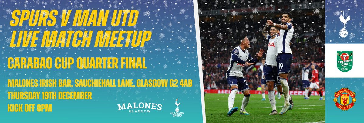 Come watch #Spurs take on Man Utd this week - Please reserve your space here -> tickettailor.com/events/glasgow…