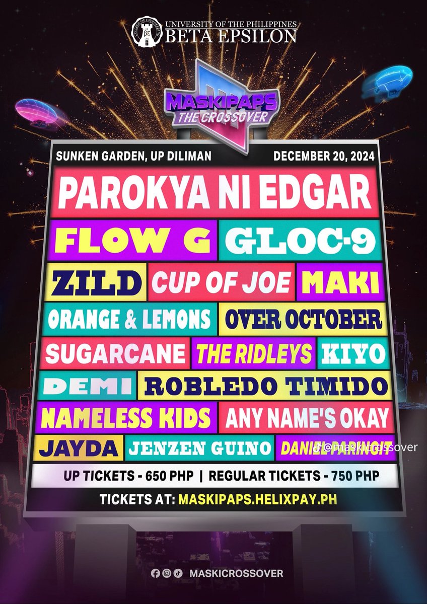 chaemrkrn's tweet photo. wts wtb lfb fs ph for sale

—  regular e-tix up maskipaps 
— 1 available (750 php)

dm me !!

cup of joe maki parokya ni edgar nameless kids any name's okay the ridleys over october flow g gloc 9 demi https://t.co/ocWRETsdEe
