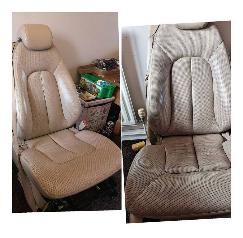 Customer photos - before and after BMW car interior restoration..using out leather repair paint, our customer was able to restore there car seats back to its original look (or close to it).

#leatherrepairpaint
#leathercolourant
#leatherrestoration
#leatherrecolouring
#leather