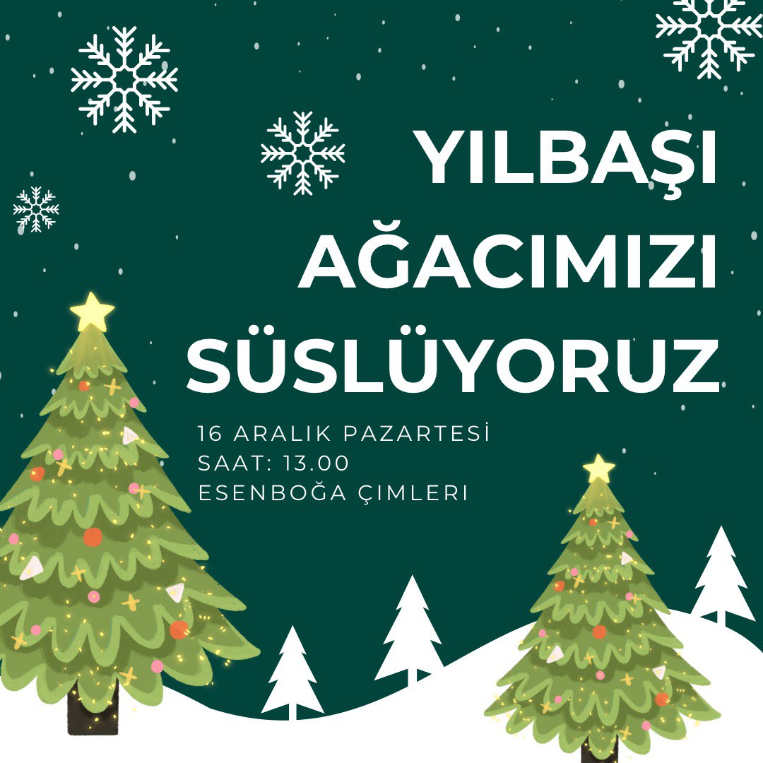 Tüm sıra arkadaşlarımızı yarın saat 13.00'de Esenboğa kampüsüne bekliyoruz 🌲