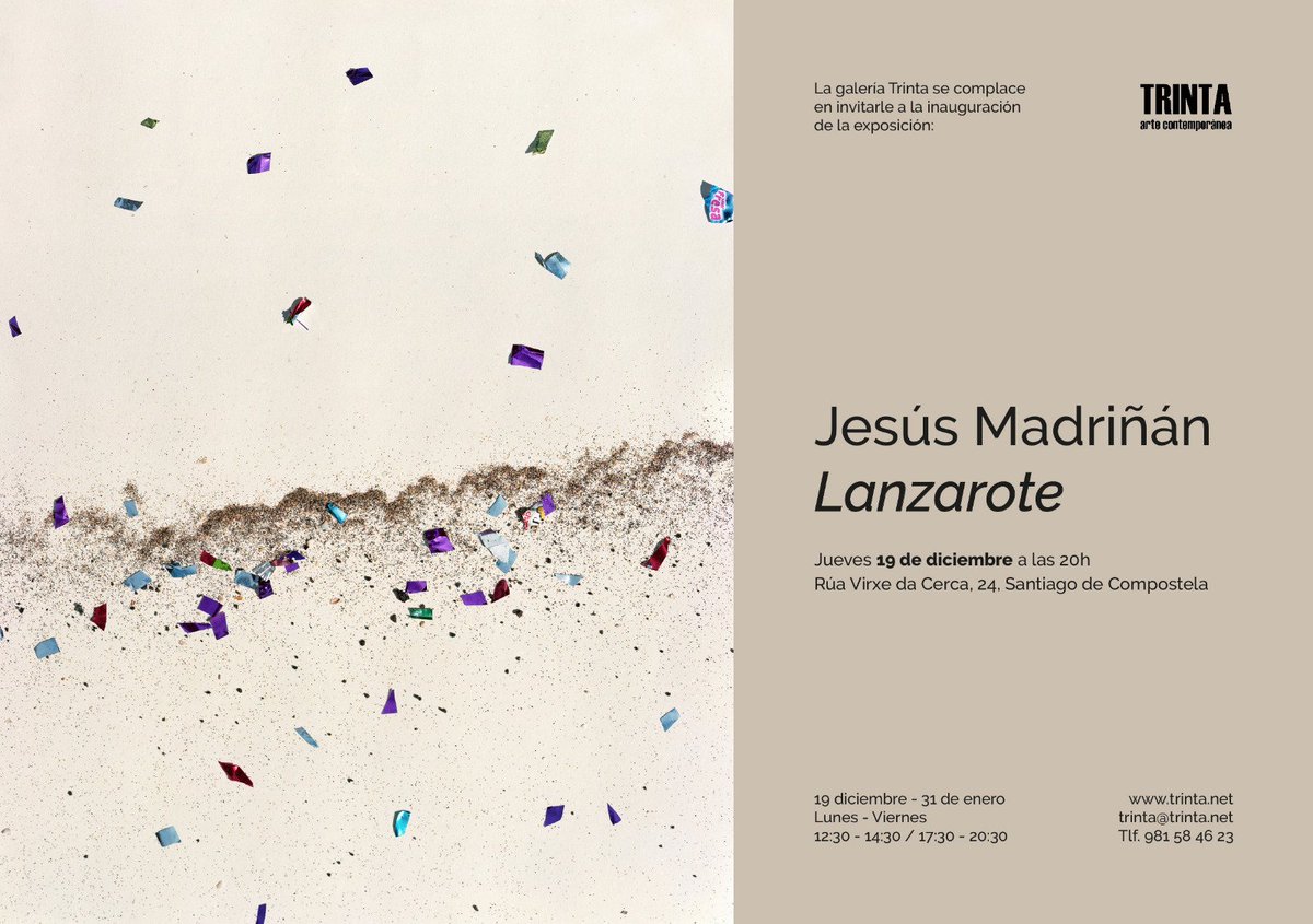 Quisiera invitaros a acompañarme en la inauguración de mi próxima exposición en galería Trinta, que tendrá lugar el próximo jueves 19 a las 20h. En ella mostraré un avance del trabajo que he estado desarrollando durante este último año. Será un placer contar con vuestra presencia