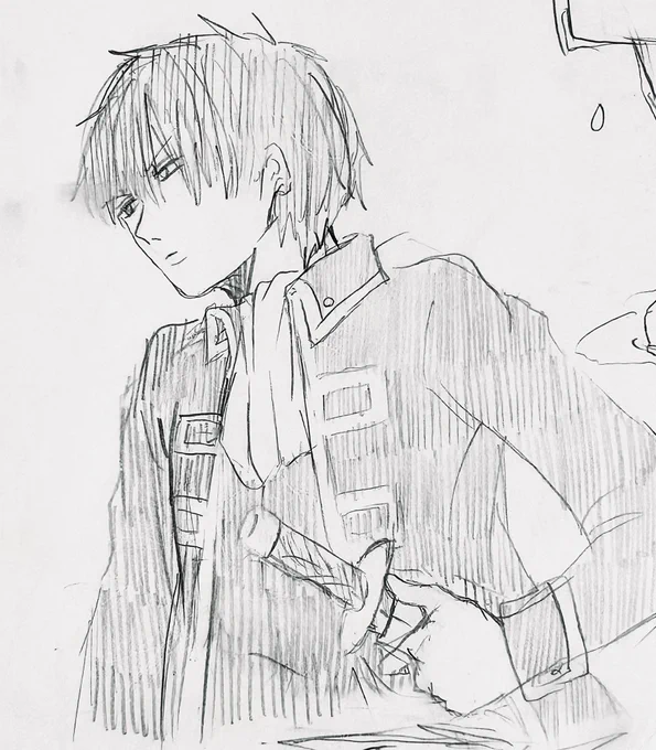 また中学生私が描いた絵出てきたから、セルフ土方さん今昔やっとくか 