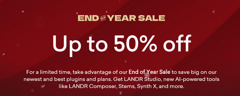 SampleSReview's tweet photo. Up to 50% Off End of the Year Sale!
Here: https://t.co/OlgDwXxhmX
.
.
.
#mastering #landr #plugindeals #pluginsale #endofyearsale #masteringlife #producerlife #musicproduction #musicproducer #musicproducerlife #musicsoftware #audioproduction #audioproducer https://t.co/fgjWnU7mqI