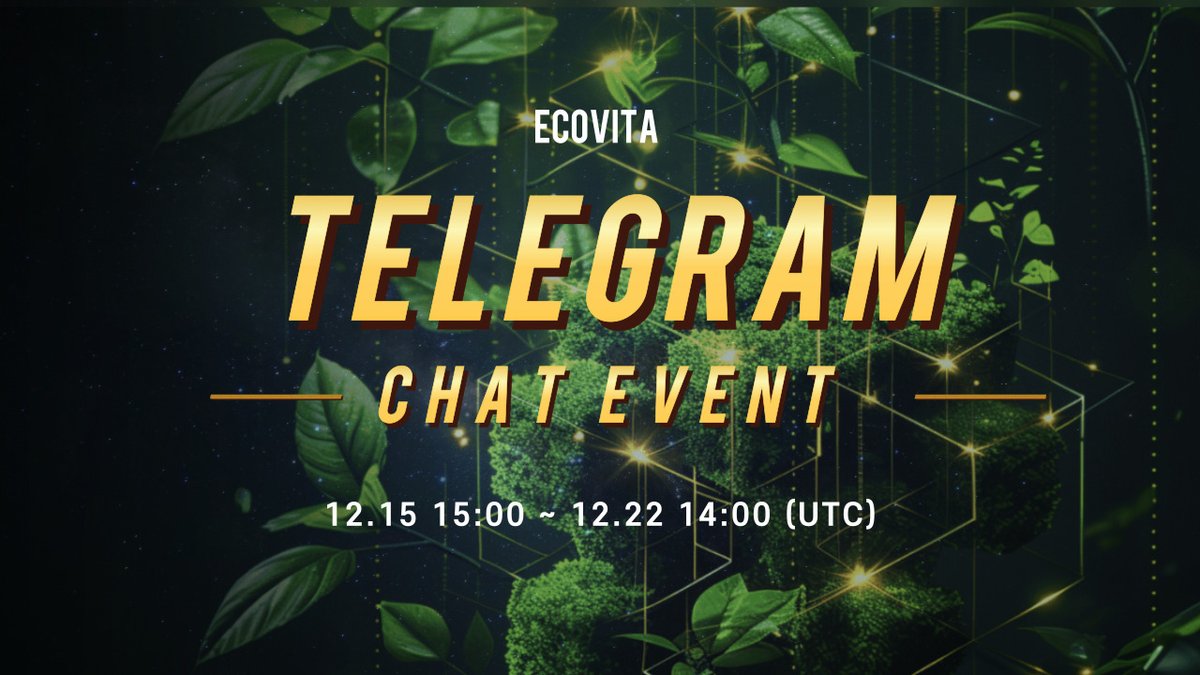 EcovitaRec's tweet photo. The Telegram Chat Event continues next week as well! ๐ฌโจ
Whoโs ready to take on the challenge this week? A total prize of 200 USDT is waiting for the winners! ๐๐ต
#TelegramEvent #ChatToWin #EcovitaCommunity #USDTPrizes #CryptoRewards #NFT #ECOVITA https://t.co/Okgc6FDnYK