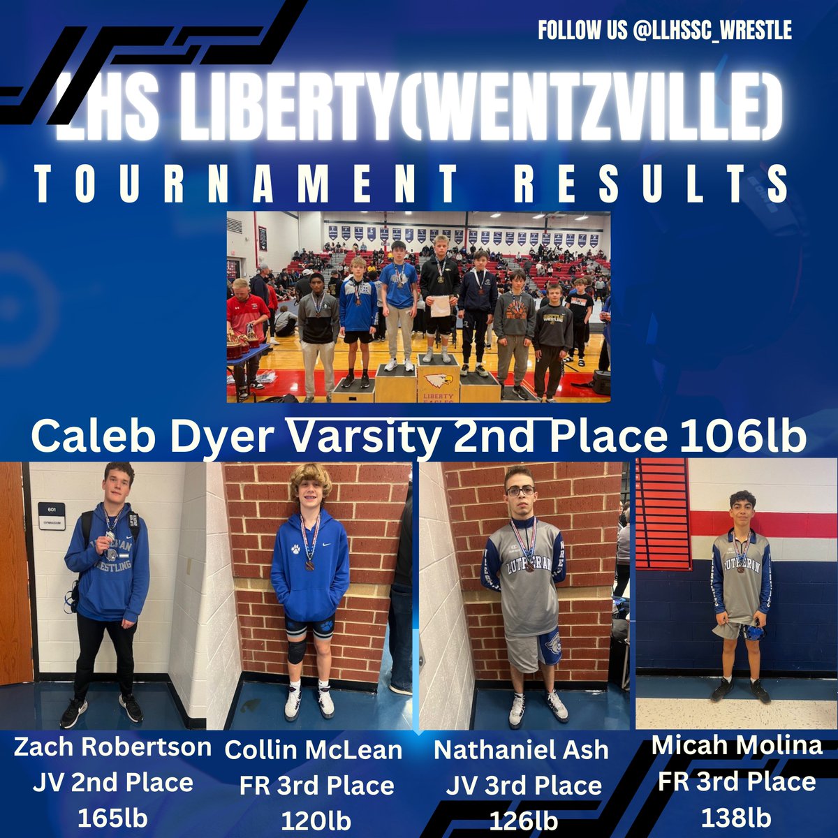 Cougar Nation...S/O to your LHS Boys Wrestling Varsity/JV/Freshman for their outstanding performances at the Liberty(Wentzville) Invitational. Here are the results to this loaded(30 plus team) tournament. Great Job to ALL Cougar Wrestlers! 🤼💯🔥