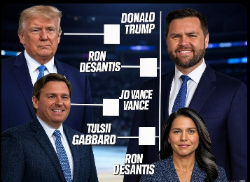 RobertJSalvador's tweet photo. Current Republican Party power rankings.

1) Donald Trump
2) JD Vance
3) Ron DeSantis
4) RFK Jr
5) Vivek Ramaswamy
6) Tulsi Gabbard
7) Glenn Youngkin
8) Brian Kemp
9) Elise Stefanik
10) Thomas Massie

Ranked by popularity, experience, fundraising ability. 

Who’d I miss? https://t.co/S9EZ9XVWEj