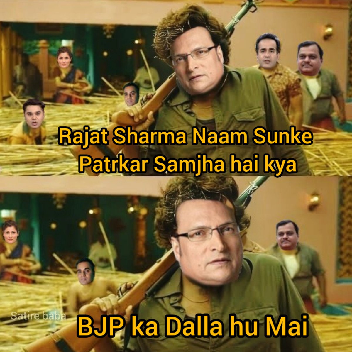 Satire912's tweet photo. Chatukar Rajat Sharma 😂 https://t.co/7vkwHwGJJY