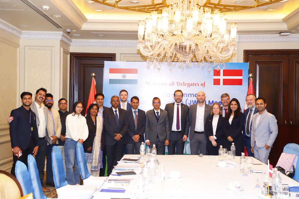 MinOfPower's tweet photo. The Sixth Meeting of the India-Denmark Joint Working Group on Power, co-chaired by Mr.Srikant Nagulapalli, Additional Secretary, Ministry of Power, Govt. of India and Mr.Ulrik Eversbusch, Director, Danish Energy Agency, Denmark,  held on 10th December, 2024 in New Delhi. https://t.co/07XbX9HWM8