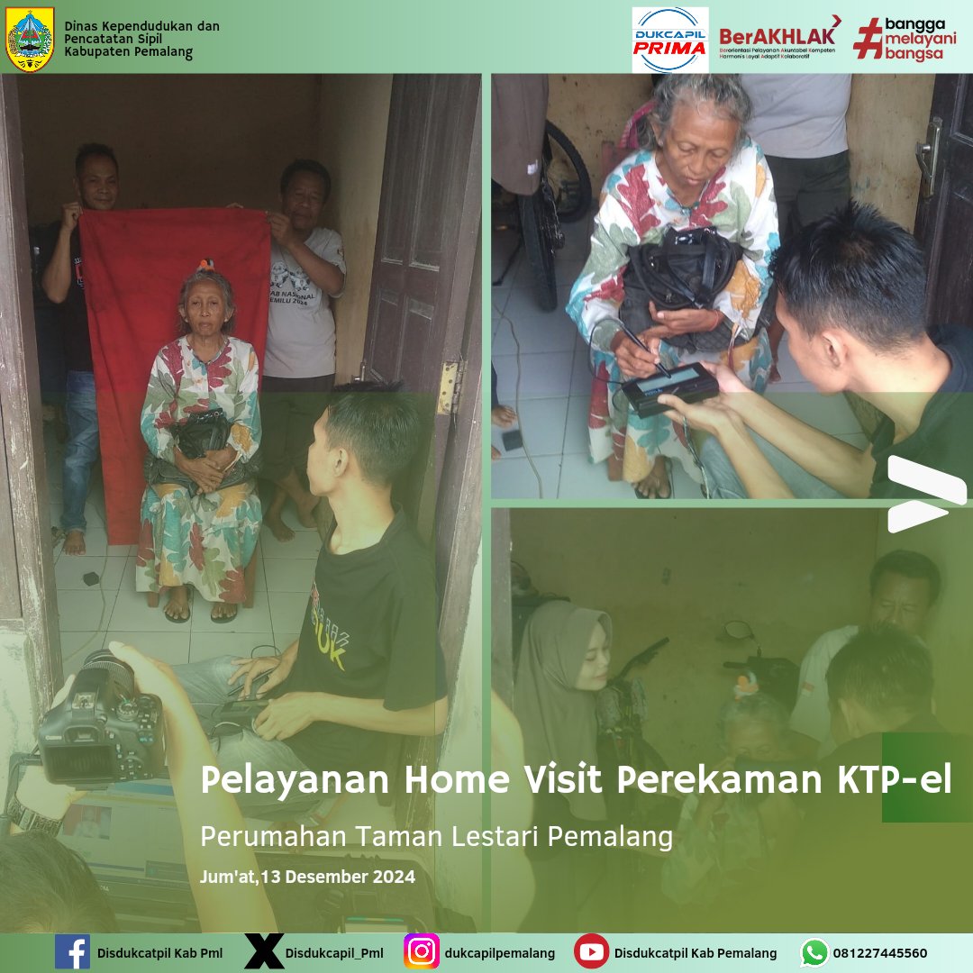 disdukcapil_pml's tweet photo. Pelayanan home visit perekaman KTP-el di Perumahan Taman Lestari Pemalang
#dukcapilgodigital #dukcapilpemalang #dukcapilmelayanimasyarakat #banggamelayanibangsa
@PemkabPemalang
@dukcapil_jateng https://t.co/W3bcVmOrgh