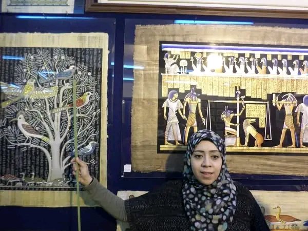 NatashaEpenu's tweet photo. We visited the Egyptian papyrus museum. Did you know that papyrus is made from a plant that grows on the banks of the Nile? The Egyptians still use this plant to create amazing paintings to preserve their rich history. #WorldTrotters #Cairo #Explore #Experience #Learn. https://t.co/ODX12FBZKS