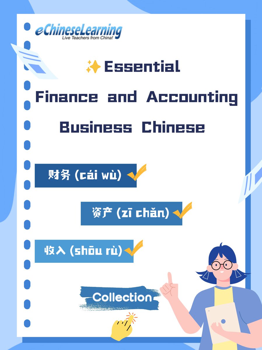 ECLSchool's tweet photo. Essential Finance & Accounting Business Chinese Vocab✨
Want to learn more Chinese like this?
DM me now to book a 1-on-1 free trial lesson! 🎉
#learnchinese #learnchineseonline #mandarinclass #mandarin #hsk #businesschinese #chineseclass #chineselesson #business https://t.co/26a9S3K09j
