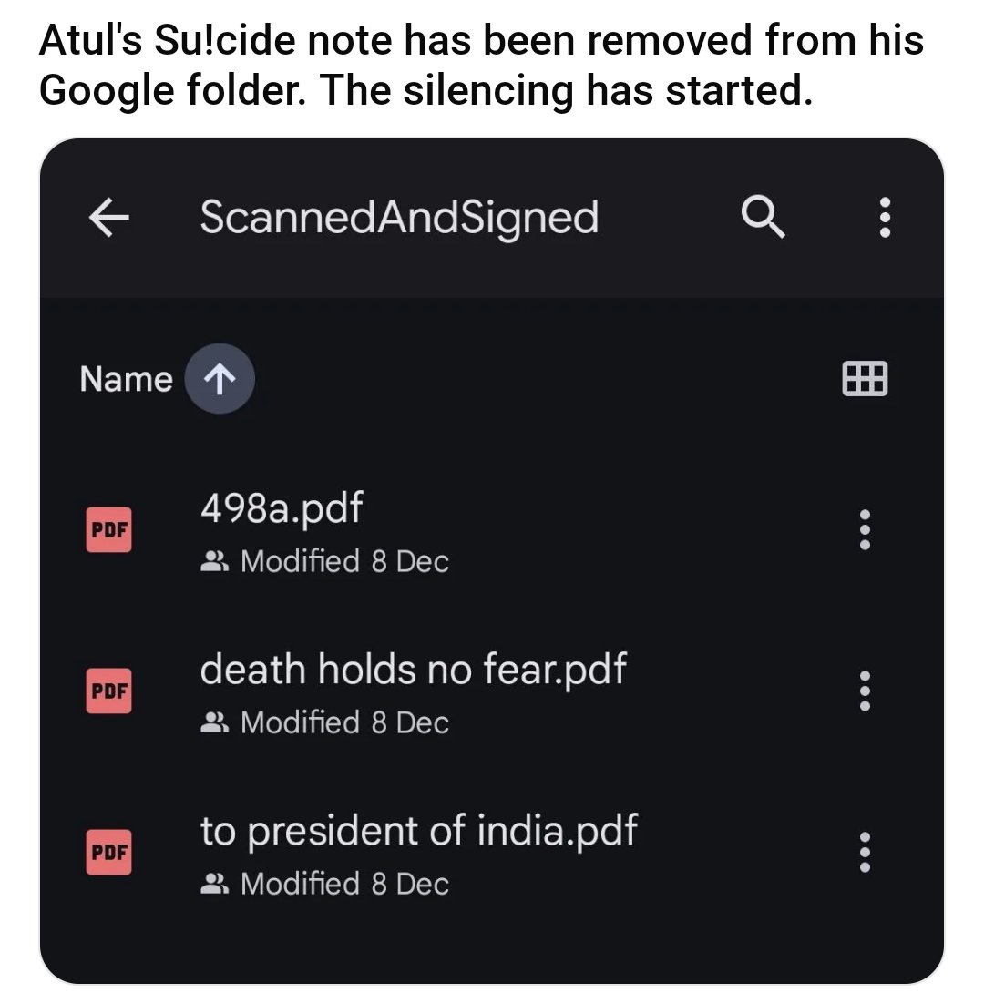 Someone deleted the evidence before arrest #AtulSubhash