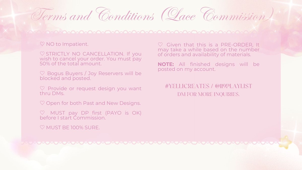 yelli 💗 lace comms open 𓈒࣪˖ ִֶָ tweet media