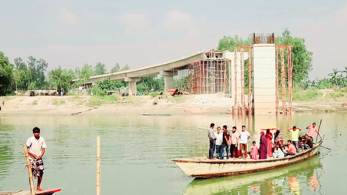 বন্ধ জামালপুরের নান্দিনা সেতুর কাজ