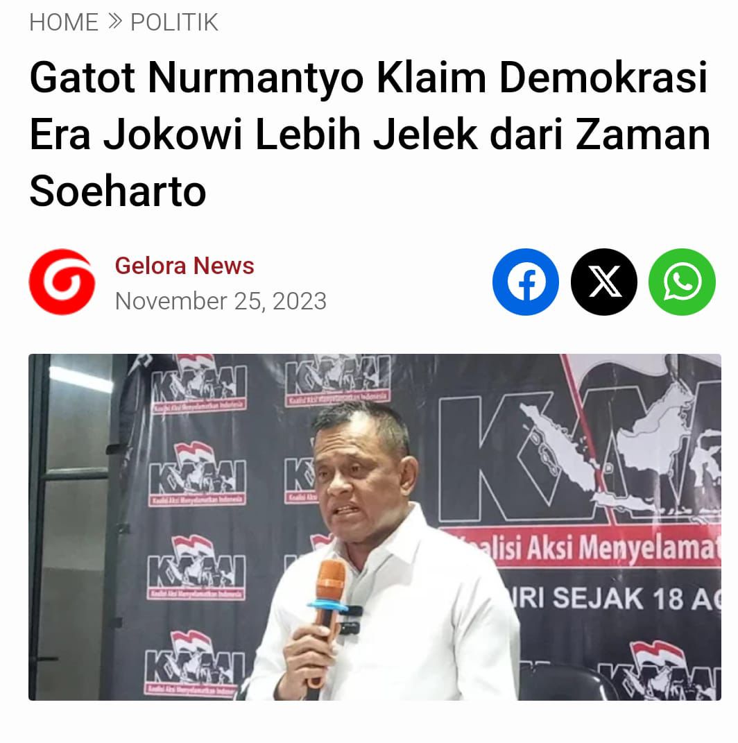 DargonoG's tweet photo. Memang betul pak, jelas kita ada penurunan demokrasi di era mulyono https://t.co/tOKswZ17m3