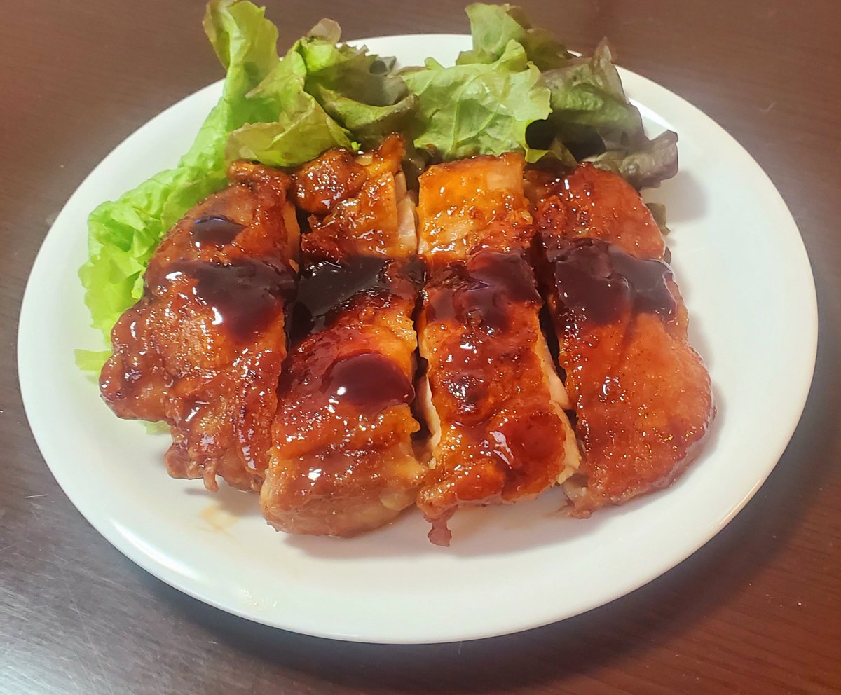 頂いた鶏肉でパリっパリな照り焼きを… 
