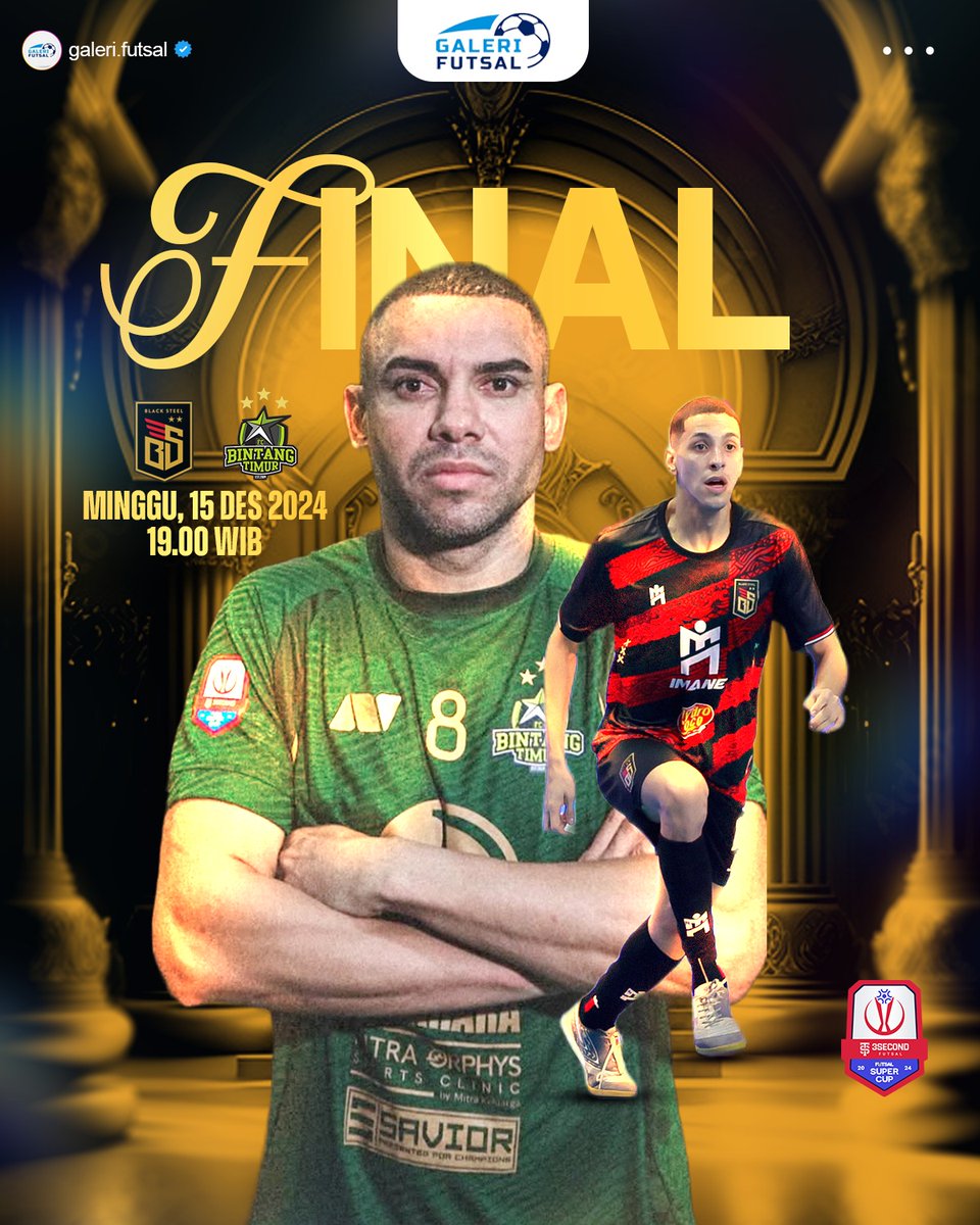 galerifutsalfc's tweet photo. GRAND FINAL 🔥🇮🇩

BINTANG TIMUR SURABAYA VS BLACK STEEL FC PAPUA 19.00 WIB

Siapa jagoan kalian Sob?

#GaleriFutsal #FutsalSuperCup2024 https://t.co/mfBtxK25Z9