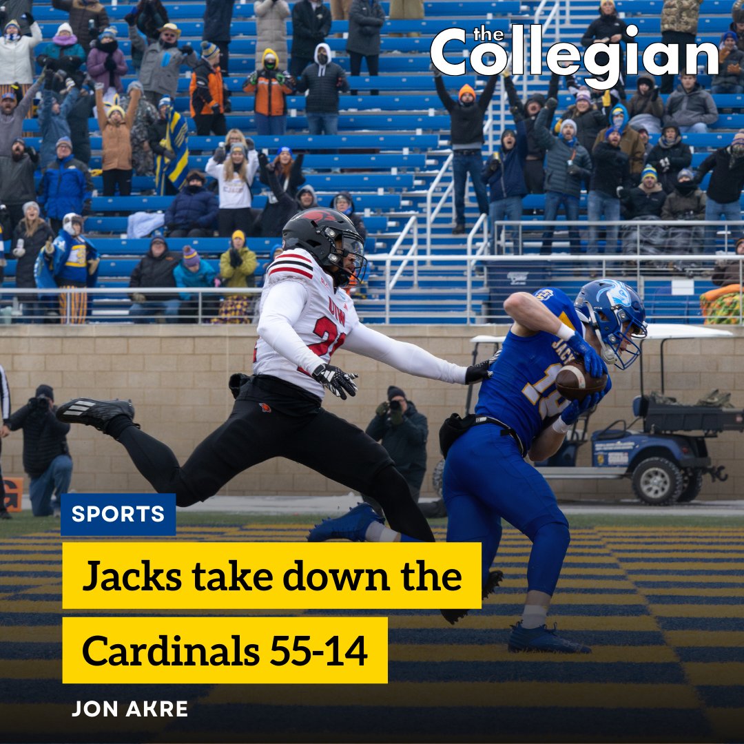 ICYMI: The South Dakota State football team advanced to its 5th consecutive FCS semifinal appearance Saturday, rolling over Incarnate Word 55-14. #GoJacks

📸 Ean Wetzel
🗞️ tinyurl.com/5798dcpm
