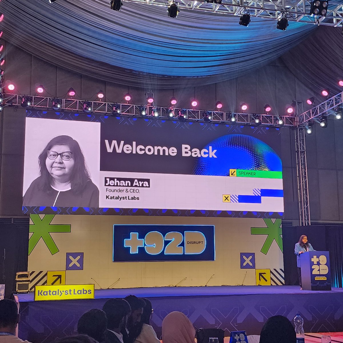 Foosa25's tweet photo. Welcome note by the awesome @jehan_ara on Disrupt Day 2! Cannot wait for the awesome talks ahead today
#92disrupt, #plus92disrupt #forthefounderinyou #katalystlabs @LabsKatalyst https://t.co/841dqyTSxo