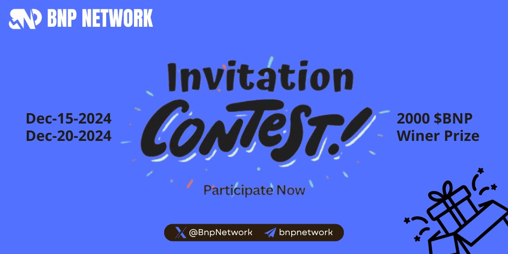 BnpNetwork's tweet photo. π The Invitation Contest is LIVE! π
Invite your friends and earn your share of 2000 $BNP rewards! π
β³ Contest ends on 20 Dec 2024βdonβt miss out!
Start inviting now and secure your spot as the ultimate connector! π
#BNPMiners #CryptoRewards #InviteToEarn #BNPContest https://t.co/hGRm6mT7J3