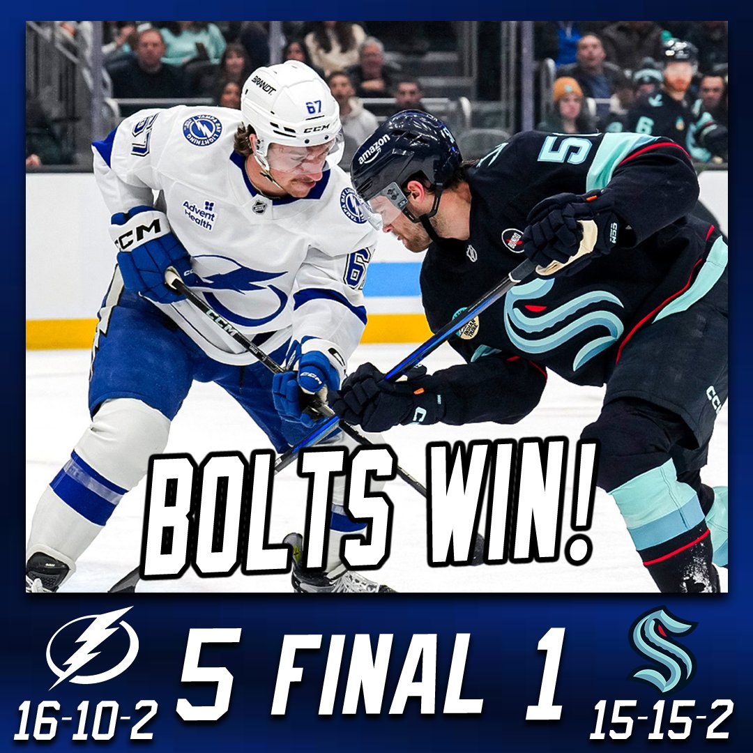 BoltReport_TB's tweet photo. Ending the West Coast trip with another W!
That's all from us. Stay safe, and have a great night!
#GoBolts #TBLightning #TBLvsSEA https://t.co/WOMgmwuC5Z