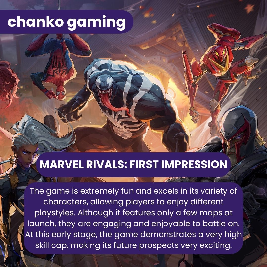 chanko_world's tweet photo. These are our first impressions of Marvel Rivals!

Have you played it? Let us know!

#marvel #marvelcomics #marvelrivals #mcu #gaming #gamer #chankoworld #opinion #ps5 #xbox #pc #pcgaming https://t.co/0piyQfkiOH