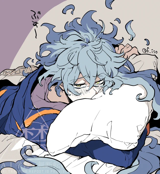 はやく祝わせて…はやく正面見せて…燃え髪に寝癖って概念あるのか…? 