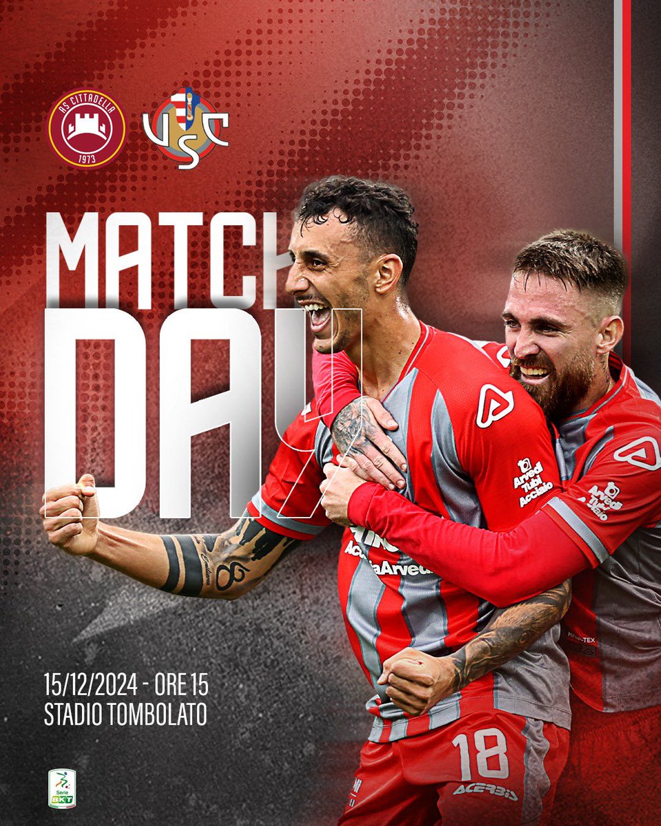 USCremonese's tweet photo. Matchday 🩶❤️ 
🏆 Serie BKT
⚽️ #CittadellaCremonese 
🏟 “Piercesare Tombolato” - Cittadella
⏰ Kick Off ore 15 
 
#AmarsiAncora #forzagrigiorossi #DaiCremo #SerieBKT #Cremonese #Cremona #CitCre  #CittadellaCremonese https://t.co/iQJWMuE0Tf