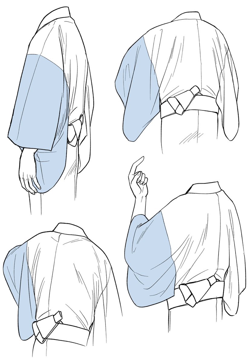 「#今年も残りわずかなので今年一番伸びた絵を貼る これかなー、着物の袖の図解こうい」|摩耶薫子のイラスト