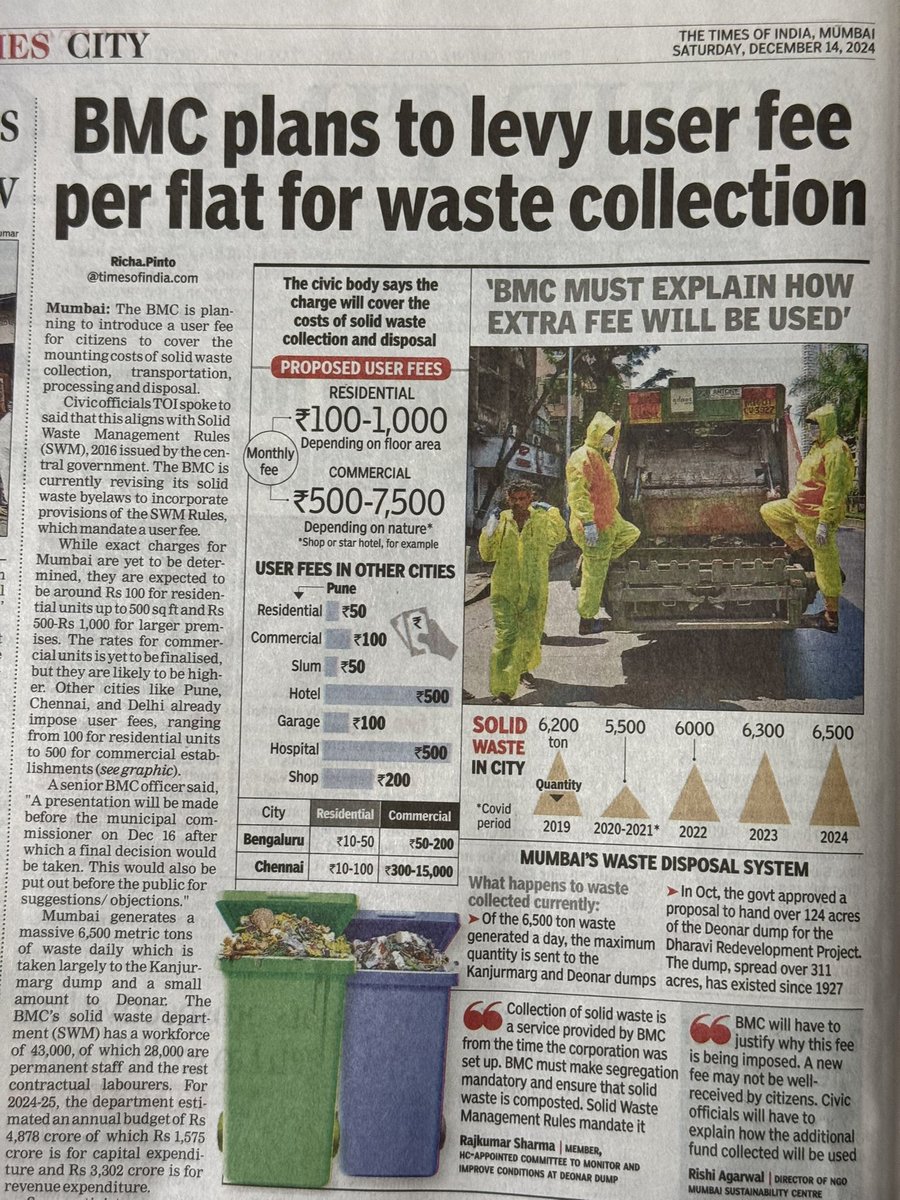 sunilpandit123's tweet photo. One side state Govt says ladki behna is a financial burden and now to recover financial burden BMC to charge houses for waste collection- what happens to common man taxes?? Anyone listening imagine ballpark 37000000 homes in mumbai  X 100 rs per house = Rs 370000000 collection pm https://t.co/pvJuTn3nKB