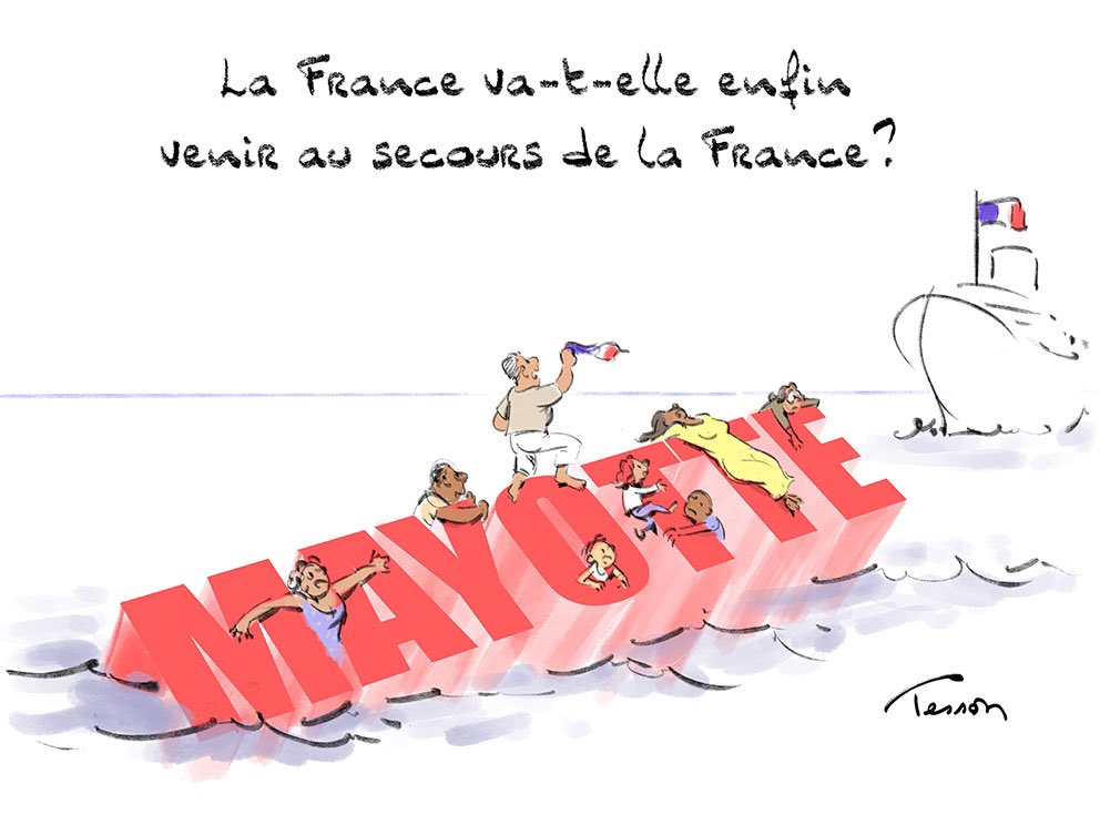 Une pensée pour #Mayotte 
Dessin de <a href="/LucTesson/">Luc Tesson</a>