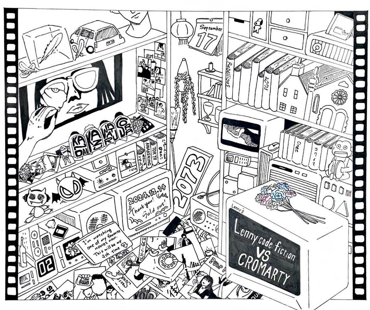 lenny_cf's tweet photo. 改めまして2MAN LIVEお越しいただきありがとうございました。

Lenny'sにいただいたイラストがあまりにも素敵だったので載せさせていただきます。

2024年のライブは以上となりますが、
バンドの歴史がつまったこの部屋がもっと広くなるよう来年も精進して参ります。

今年も沢山の幸せをありがとう！ https://t.co/JzlatLmUPK