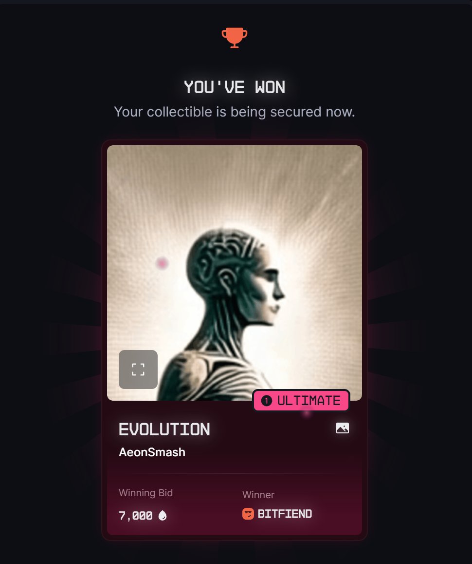 bitfiend.eth ๐บ (@bitfiendd) on Twitter photo I just won Evolution from @aeon_smash for 7,000 droplets in a <a href="/drip_haus/">DRiP ๐ง</a> Flash Auction! #nft #sol #crypto <a href="/vtatveth/">VTATV</a> <a href="/ontherisecc34/">OnTheRise</a> <a href="/P_outine/">Poutine</a> <a href="/CardinalQuack/">Cardinal Quack ๐งโโ๏ธ</a> <a href="/_0xQuan/">Quan โ/89</a> Amazing work by ChronogoaT! I just won Evolution from @aeon_smash for 7,000 droplets in a <a href="/drip_haus/">DRiP ๐ง</a> Flash Auction! #nft #sol #crypto <a href="/vtatveth/">VTATV</a> <a href="/ontherisecc34/">OnTheRise</a> <a href="/P_outine/">Poutine</a> <a href="/CardinalQuack/">Cardinal Quack ๐งโโ๏ธ</a> <a href="/_0xQuan/">Quan โ/89</a> Amazing work by ChronogoaT!